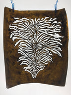 Antique Japanese Katagami Kimono Paper Stencil Katazome Lush Plant Design 4Y590