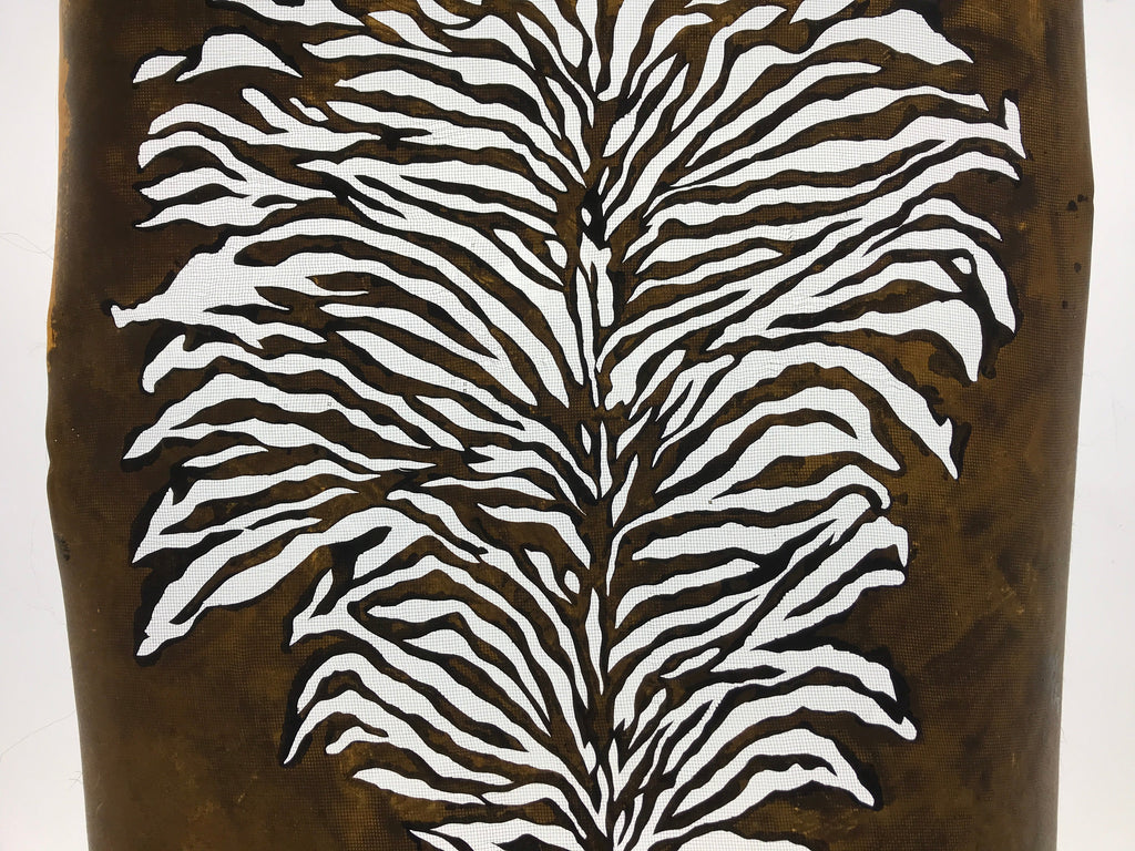 Antique Japanese Katagami Kimono Paper Stencil Katazome Lush Plant Design 4Y590