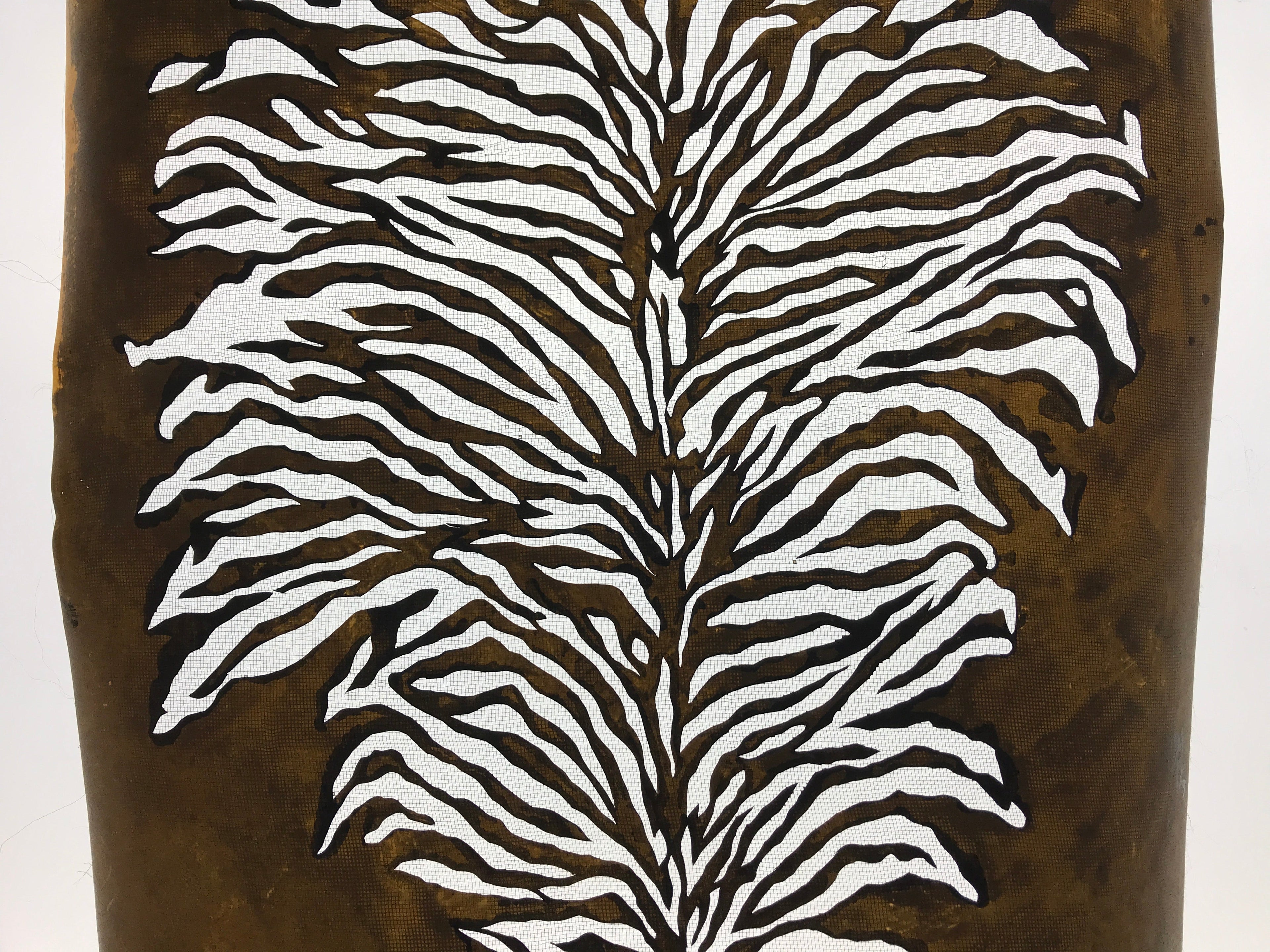 Antique Japanese Katagami Kimono Paper Stencil Katazome Lush Plant Design 4Y590