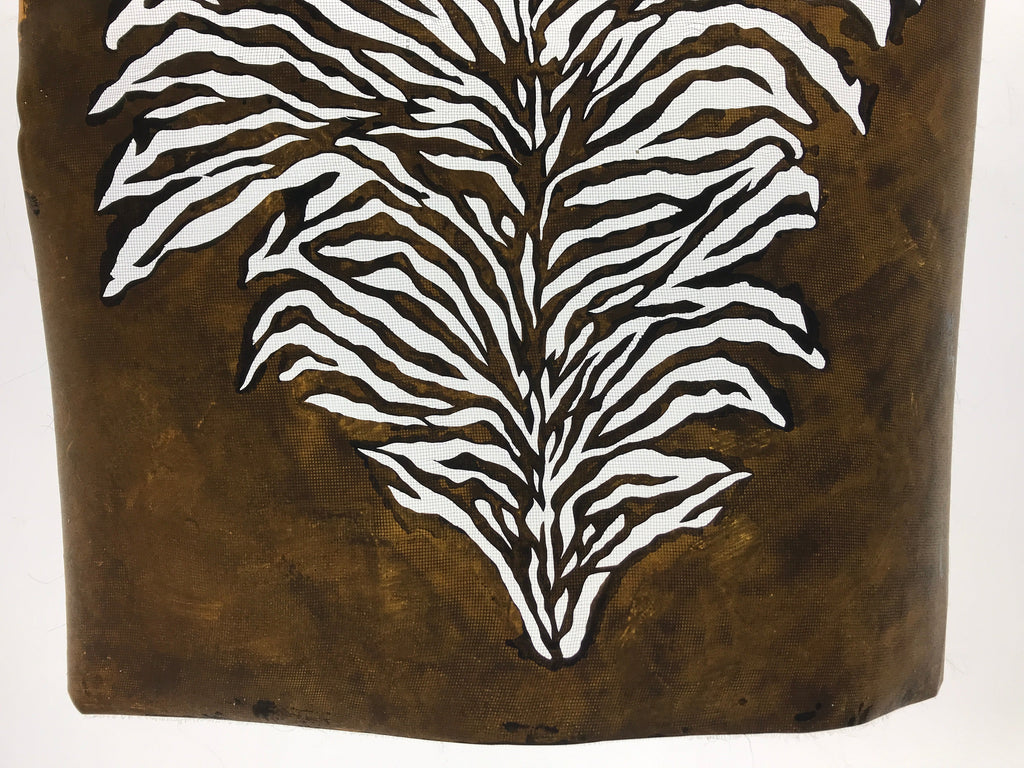 Antique Japanese Katagami Kimono Paper Stencil Katazome Lush Plant Design 4Y590