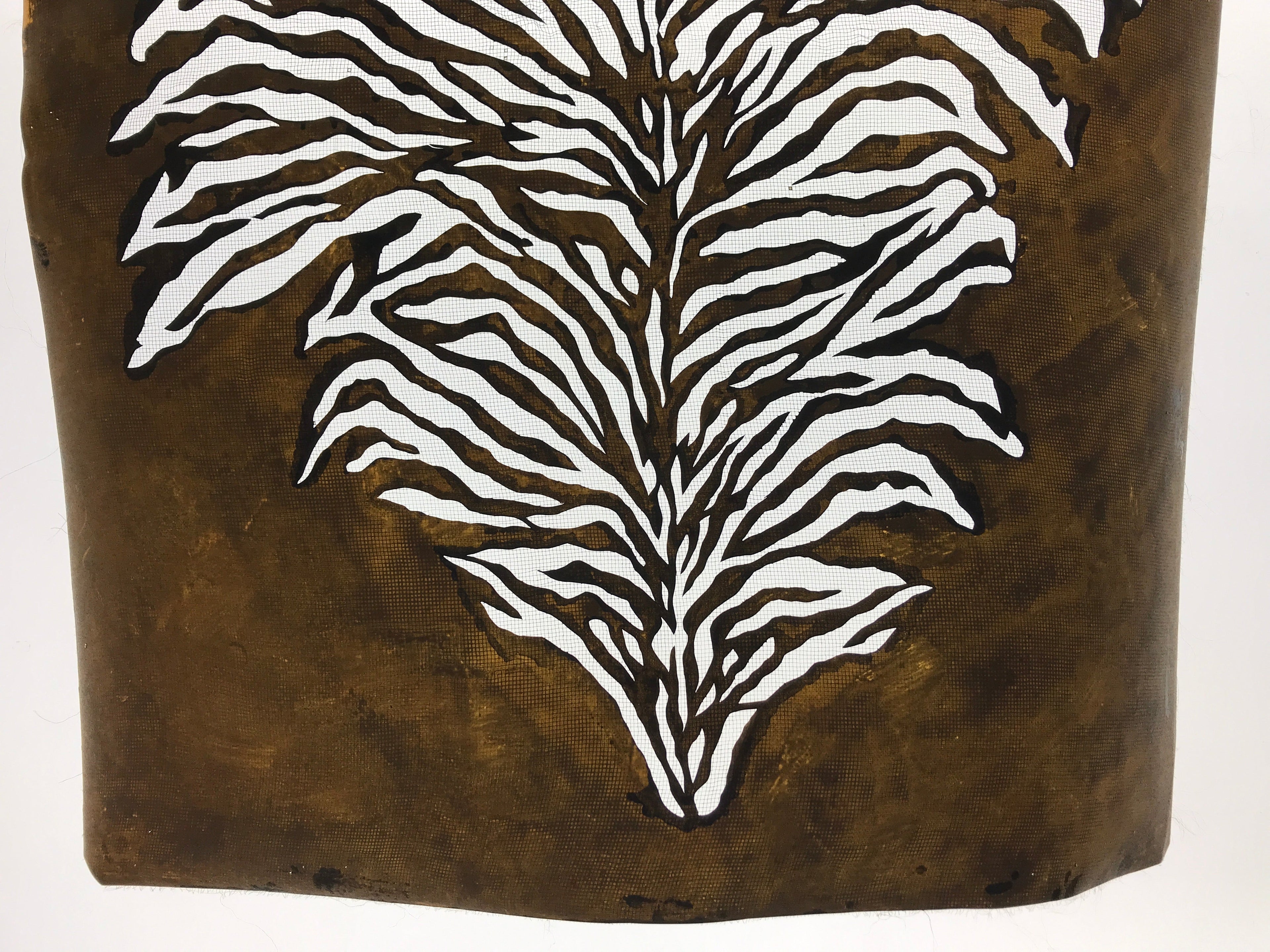 Antique Japanese Katagami Kimono Paper Stencil Katazome Lush Plant Design 4Y590