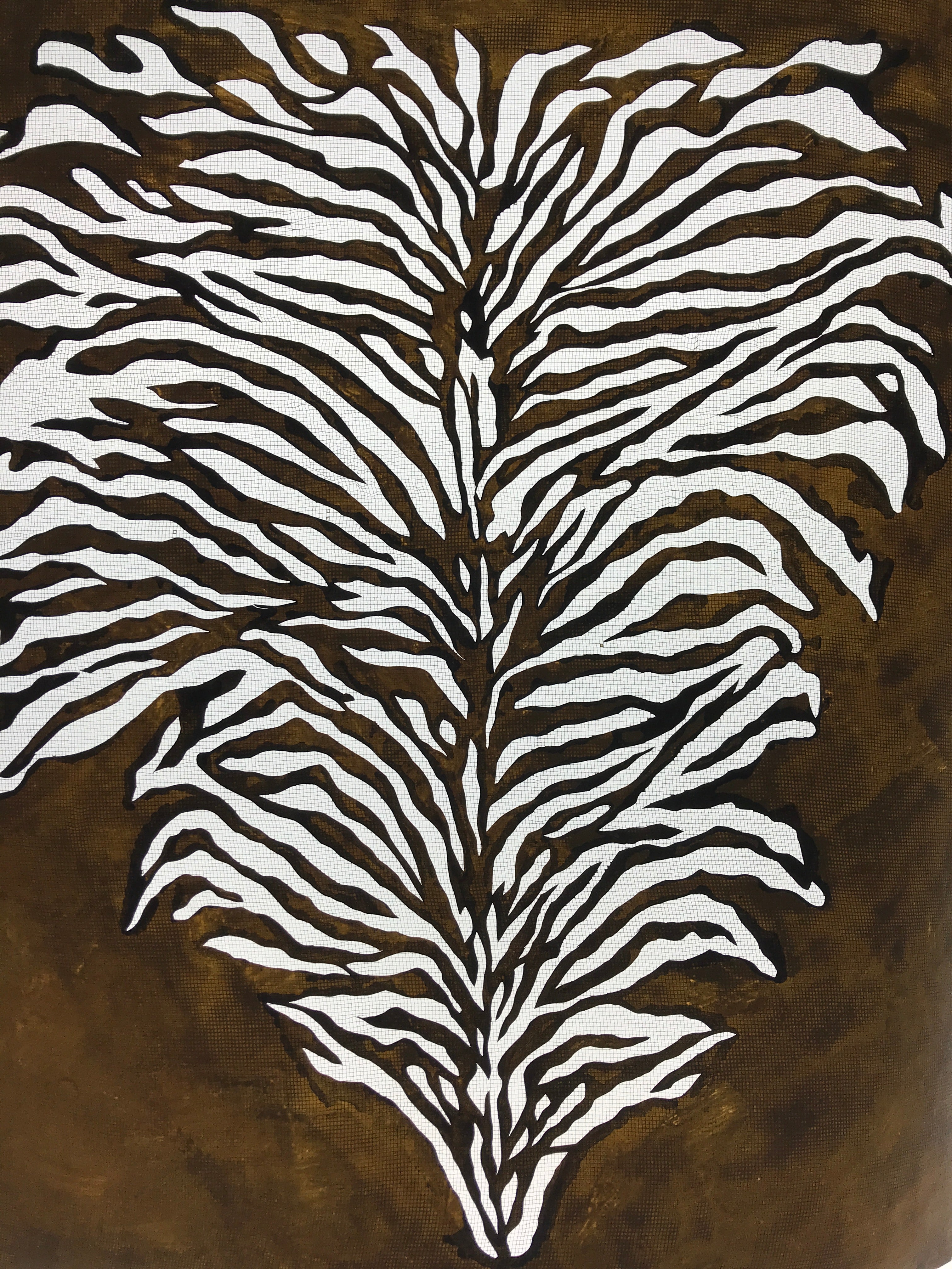 Antique Japanese Katagami Kimono Paper Stencil Katazome Lush Plant Design 4Y590