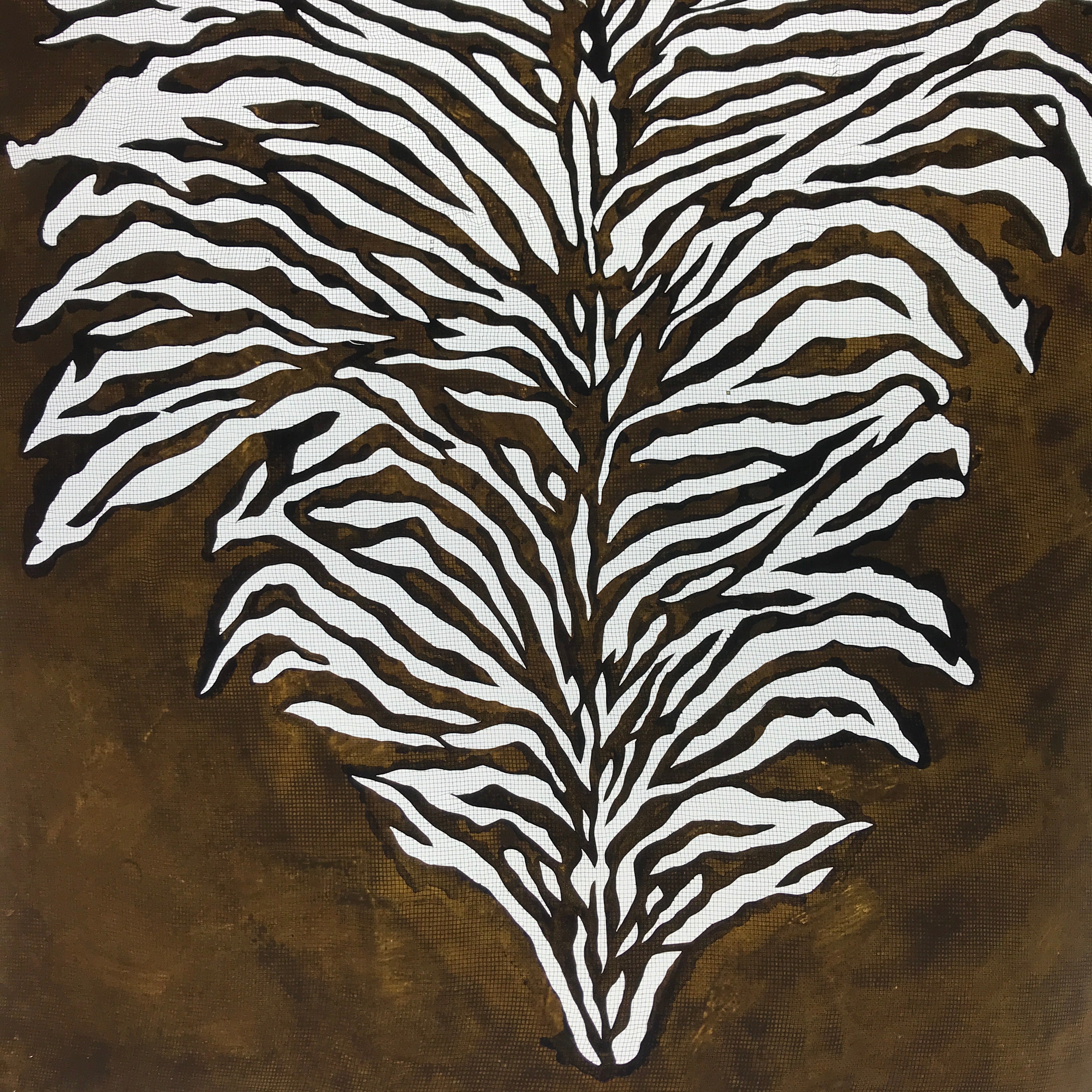 Antique Japanese Katagami Kimono Paper Stencil Katazome Lush Plant Design 4Y590