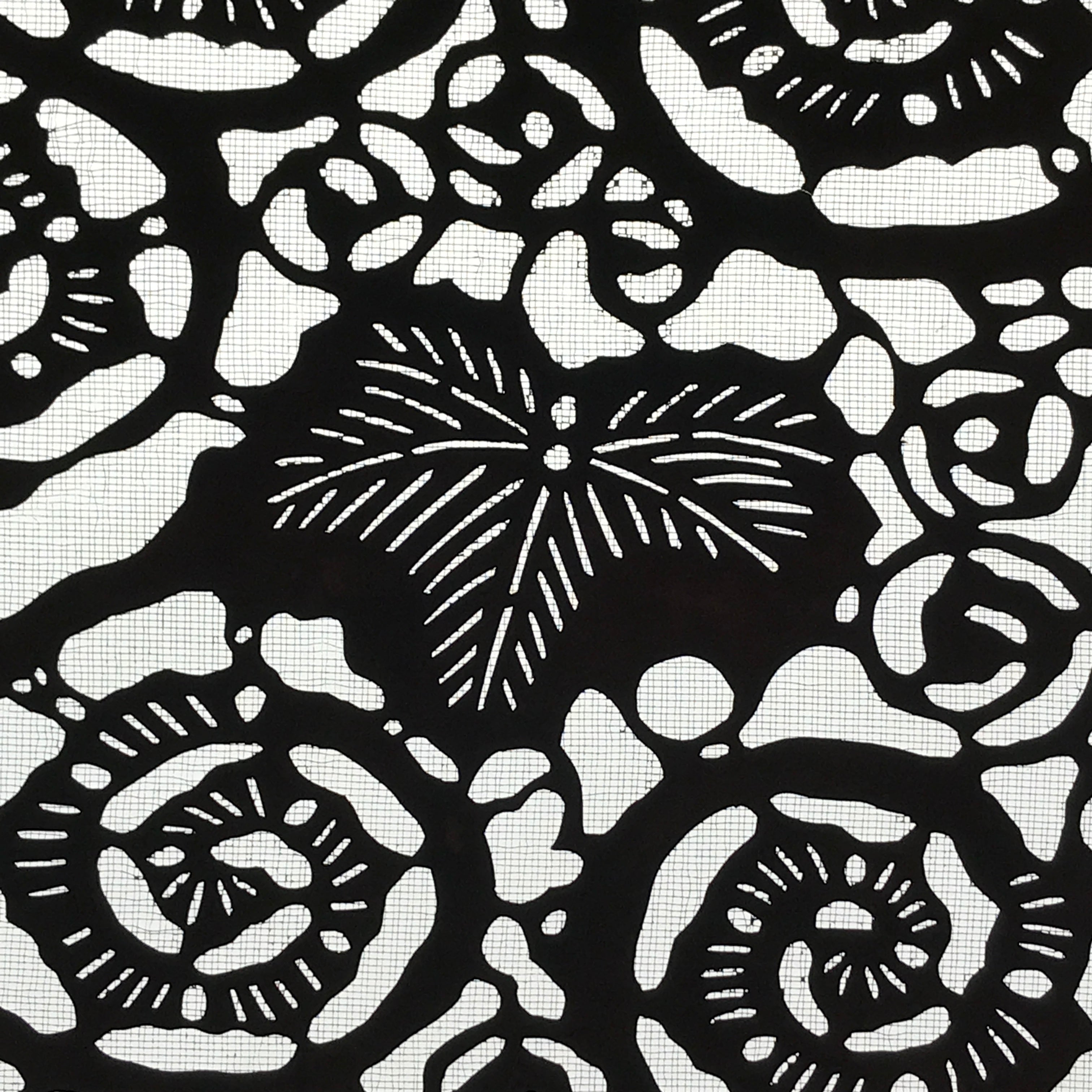 Antique Japanese Katagami Kimono Paper Stencil Katazome Morning Glory Vine 4Y542