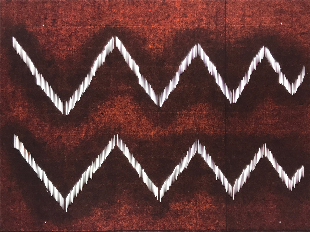 Antique Japanese Katagami Kimono Paper Stencil Katazome Mountain Line 4Y695