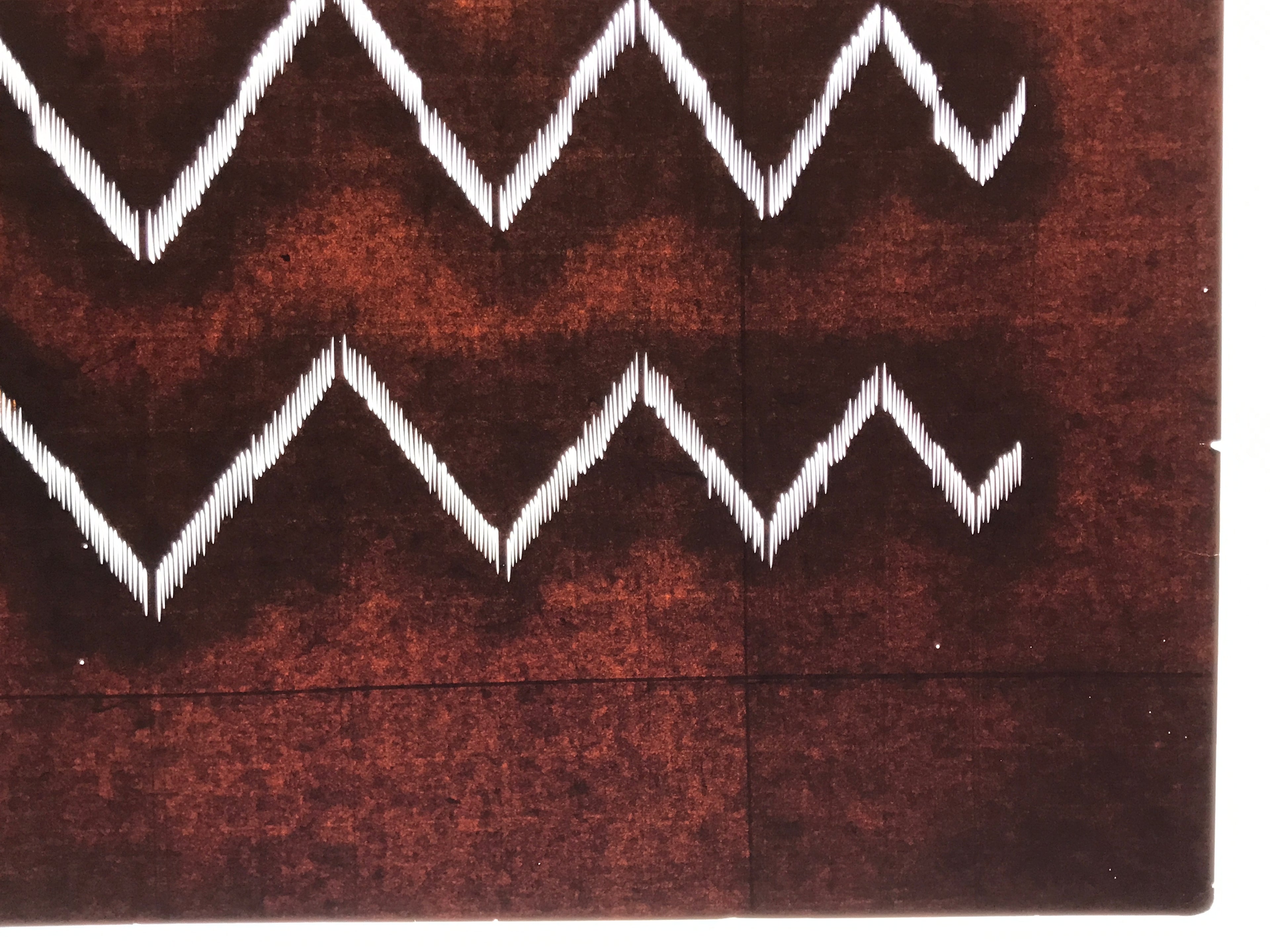 Antique Japanese Katagami Kimono Paper Stencil Katazome Mountain Line 4Y695