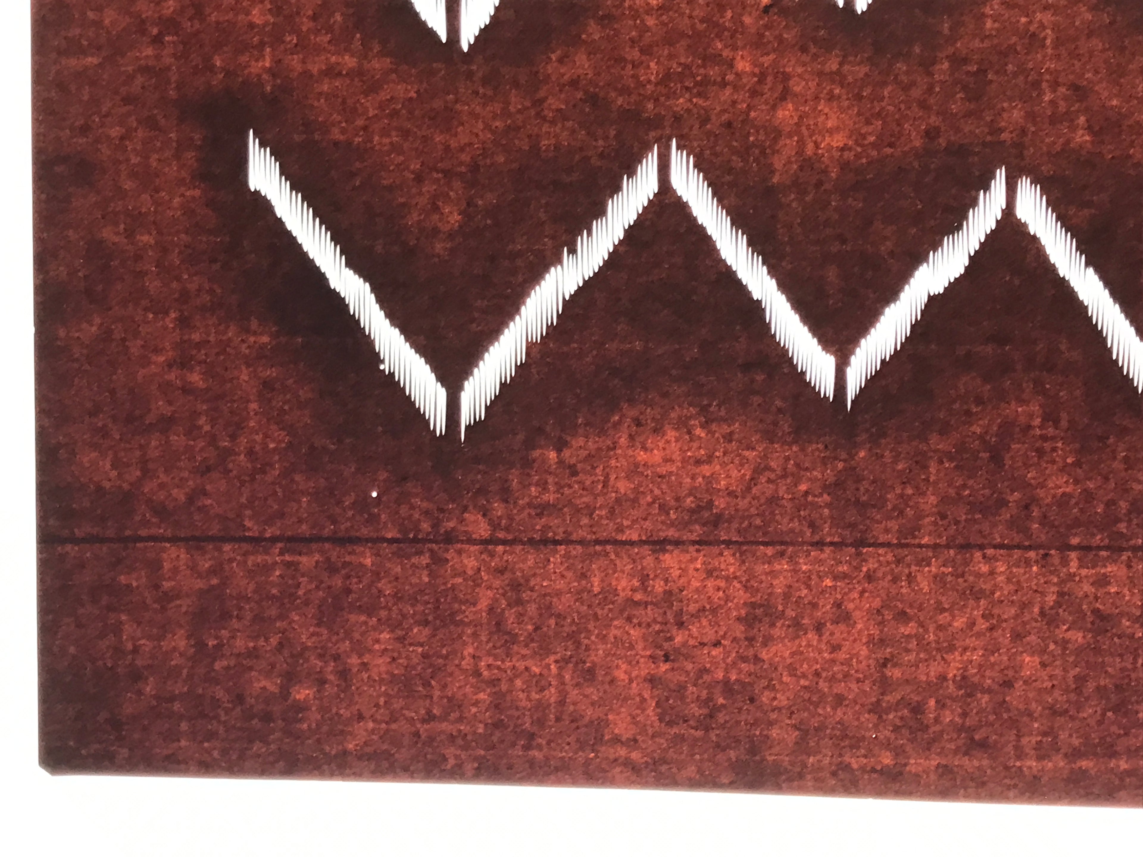 Antique Japanese Katagami Kimono Paper Stencil Katazome Mountain Line 4Y696