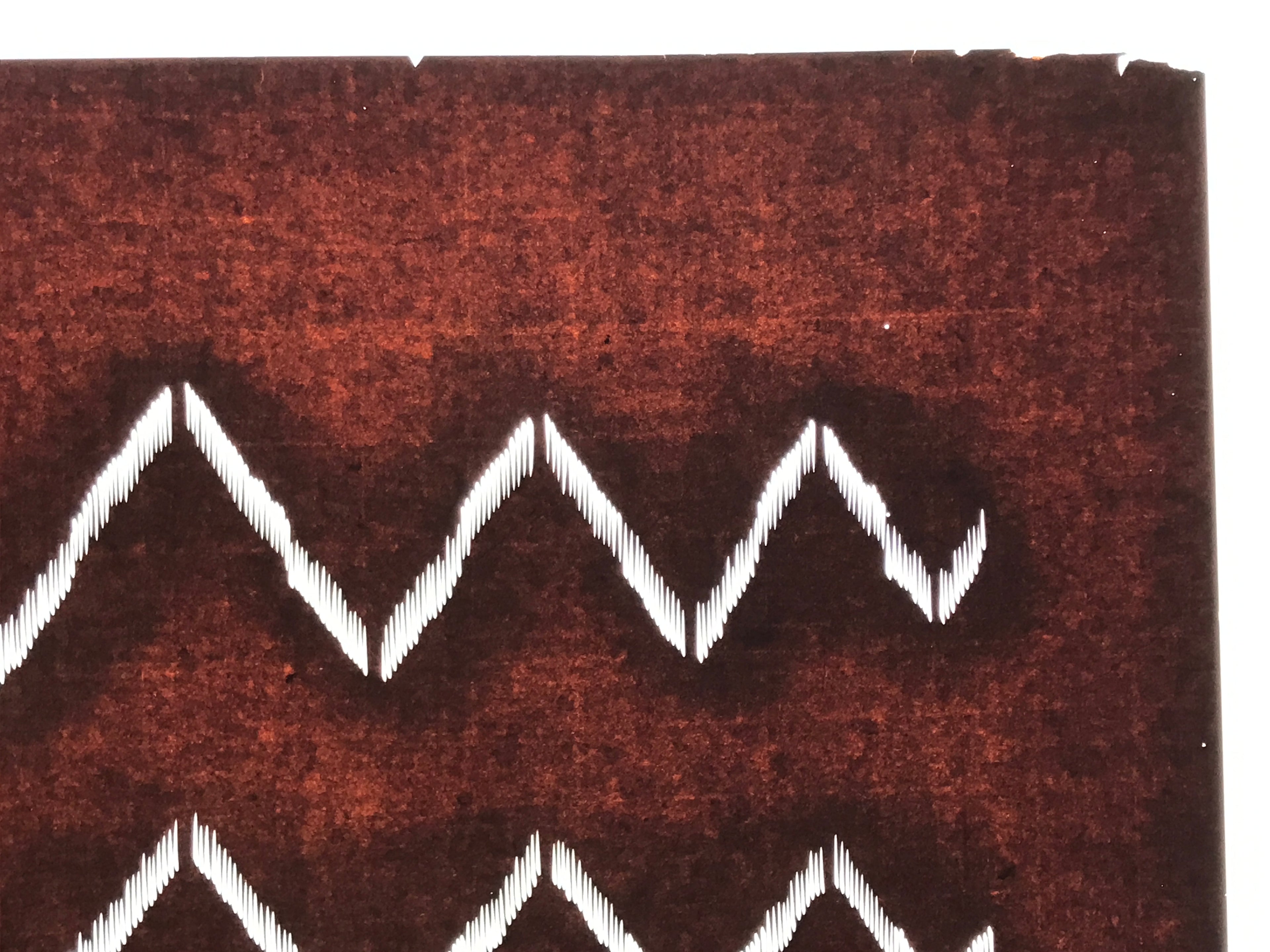 Antique Japanese Katagami Kimono Paper Stencil Katazome Mountain Line 4Y696