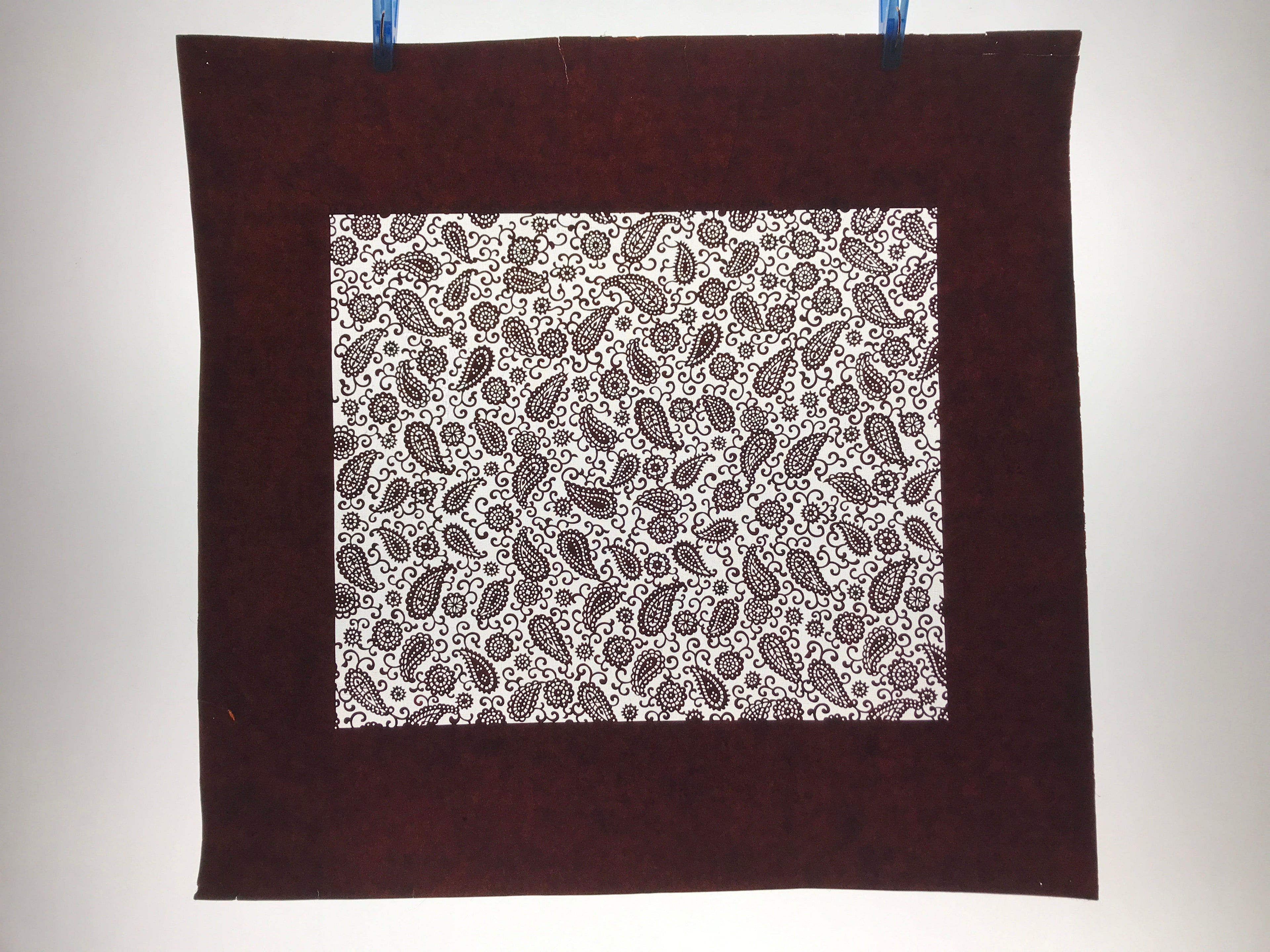 Antique Japanese Katagami Kimono Paper Stencil Katazome Paisley Vines 4Y585