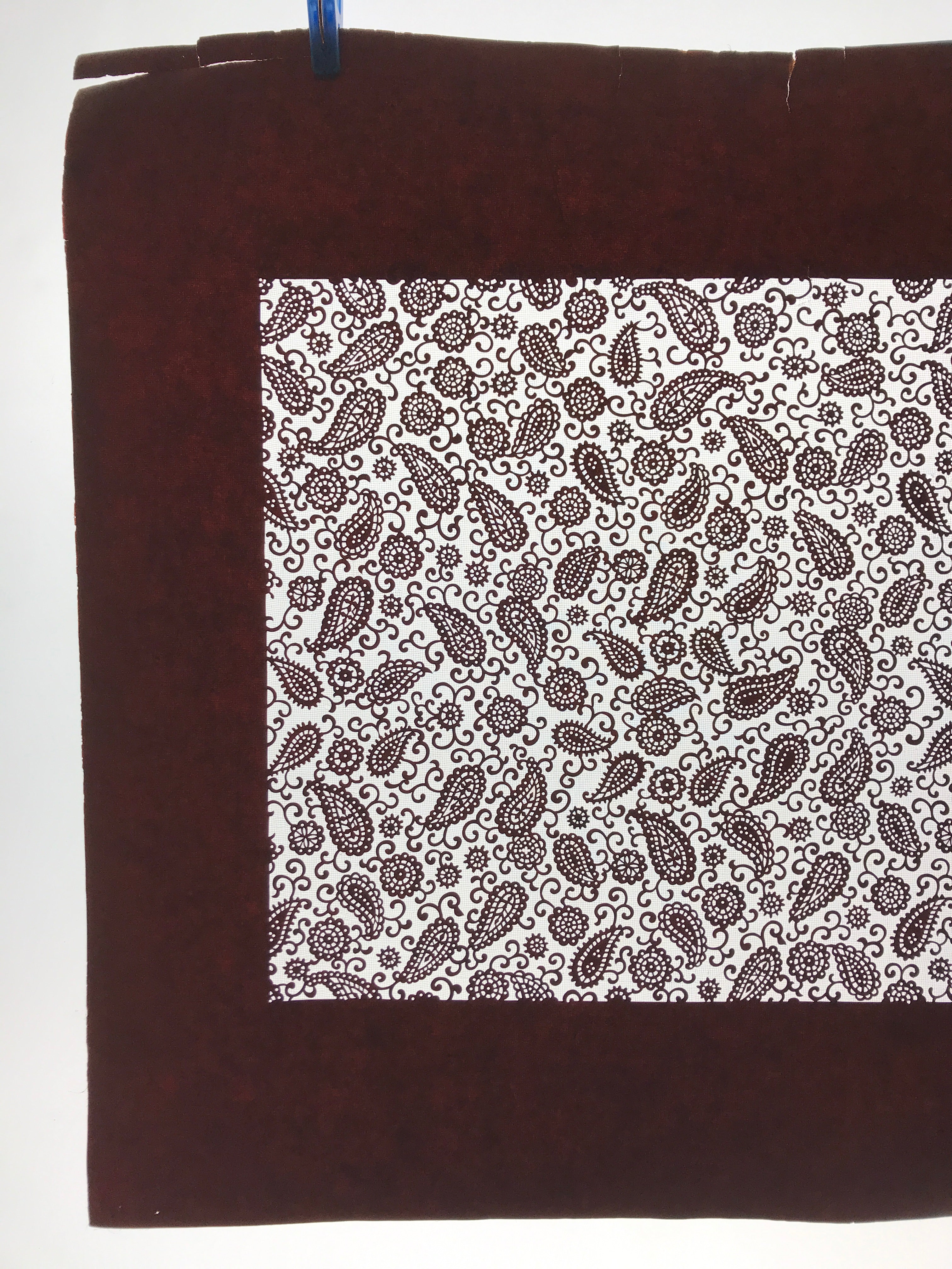 Antique Japanese Katagami Kimono Paper Stencil Katazome Paisley Vines 4Y585