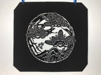Antique Japanese Katagami Kimono Paper Stencil Katazome Pine Mountain 4Y531