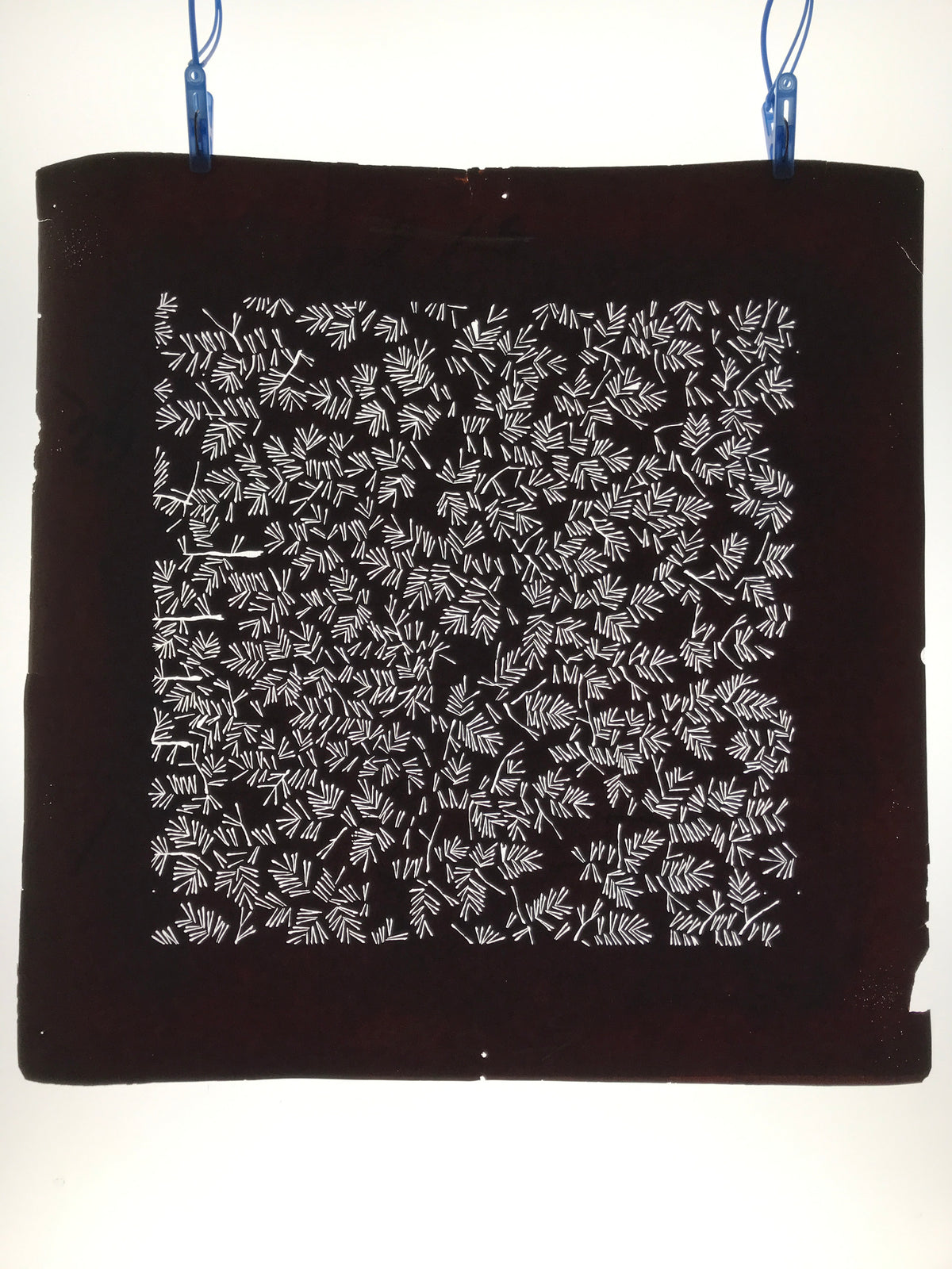 Antique Japanese Katagami Kimono Paper Stencil Katazome Pine Needles Matsu 4Y603