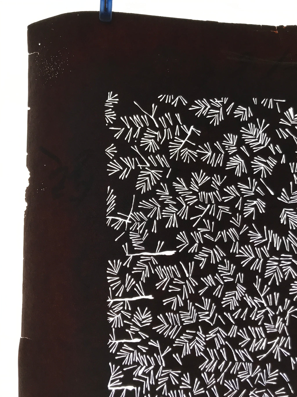 Antique Japanese Katagami Kimono Paper Stencil Katazome Pine Needles Matsu 4Y603