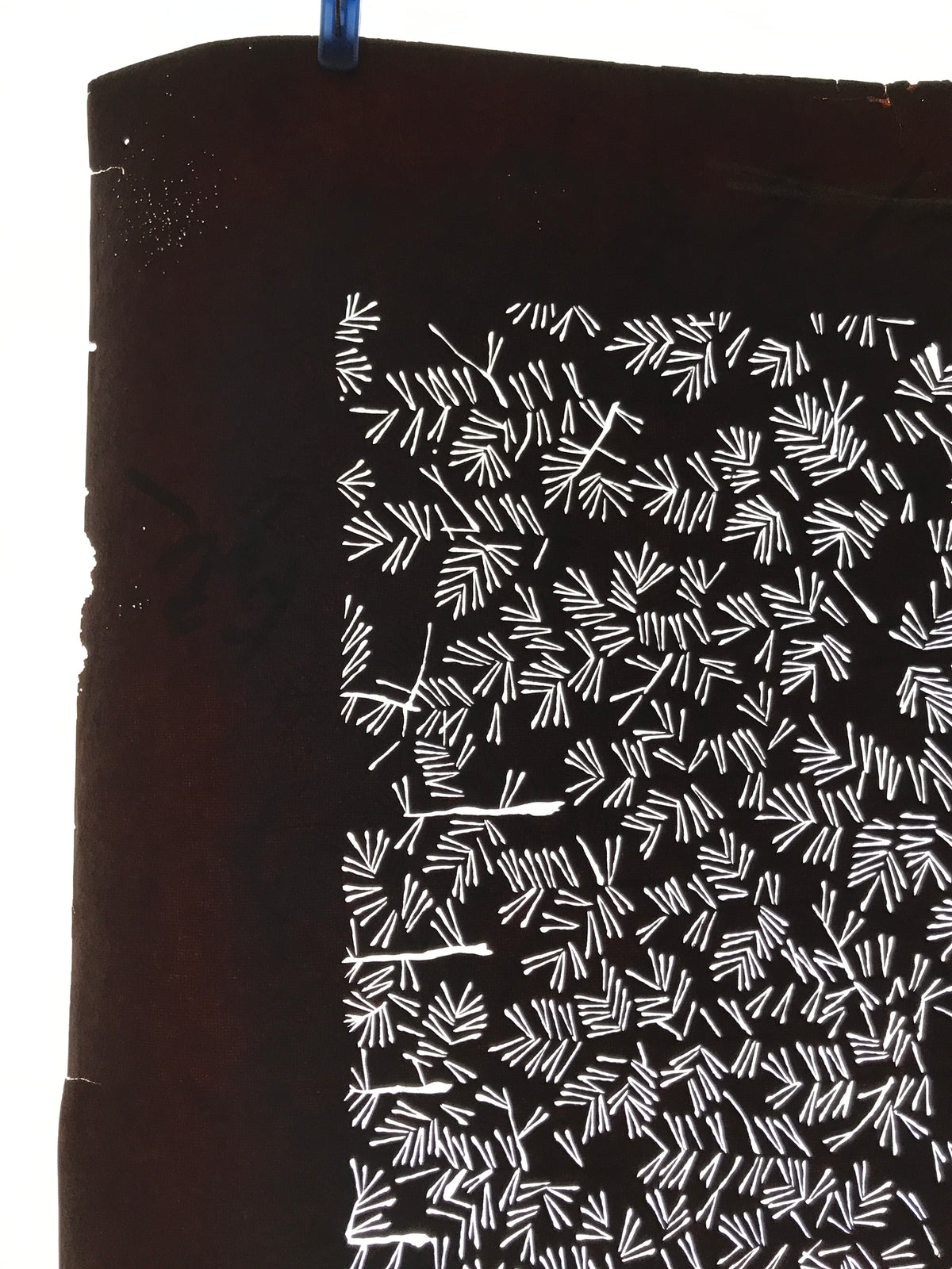 Antique Japanese Katagami Kimono Paper Stencil Katazome Pine Needles Matsu 4Y603