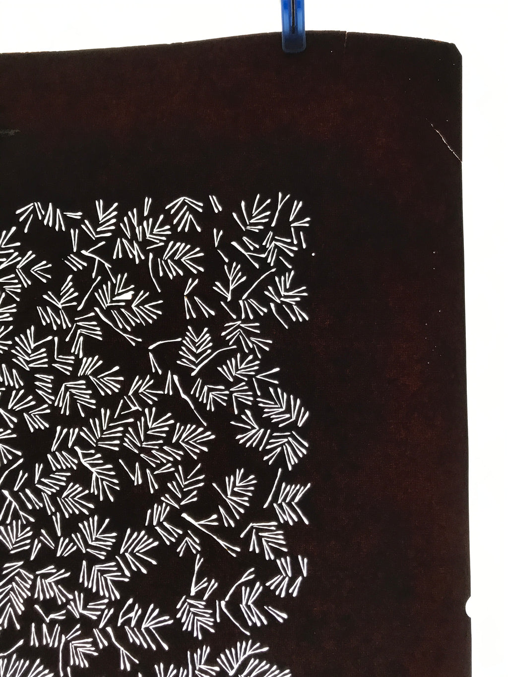 Antique Japanese Katagami Kimono Paper Stencil Katazome Pine Needles Matsu 4Y603