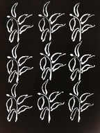 Antique Japanese Katagami Kimono Paper Stencil Katazome Plants Leaves 4Y568