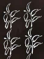 Antique Japanese Katagami Kimono Paper Stencil Katazome Plants Leaves 4Y568