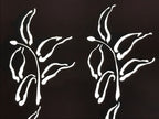 Antique Japanese Katagami Kimono Paper Stencil Katazome Plants Leaves 4Y568