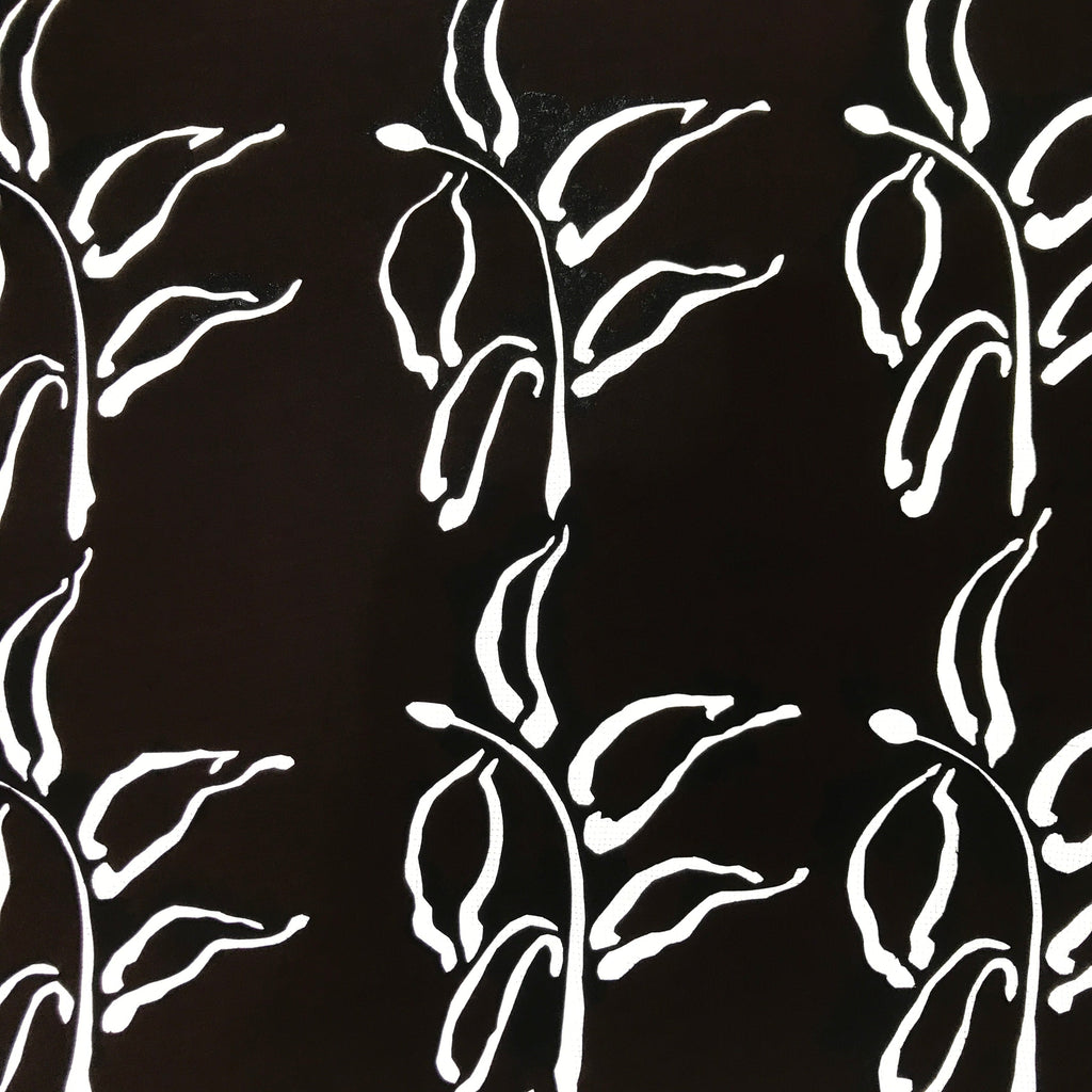 Antique Japanese Katagami Kimono Paper Stencil Katazome Plants Leaves 4Y568