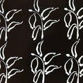 Antique Japanese Katagami Kimono Paper Stencil Katazome Plants Leaves 4Y568