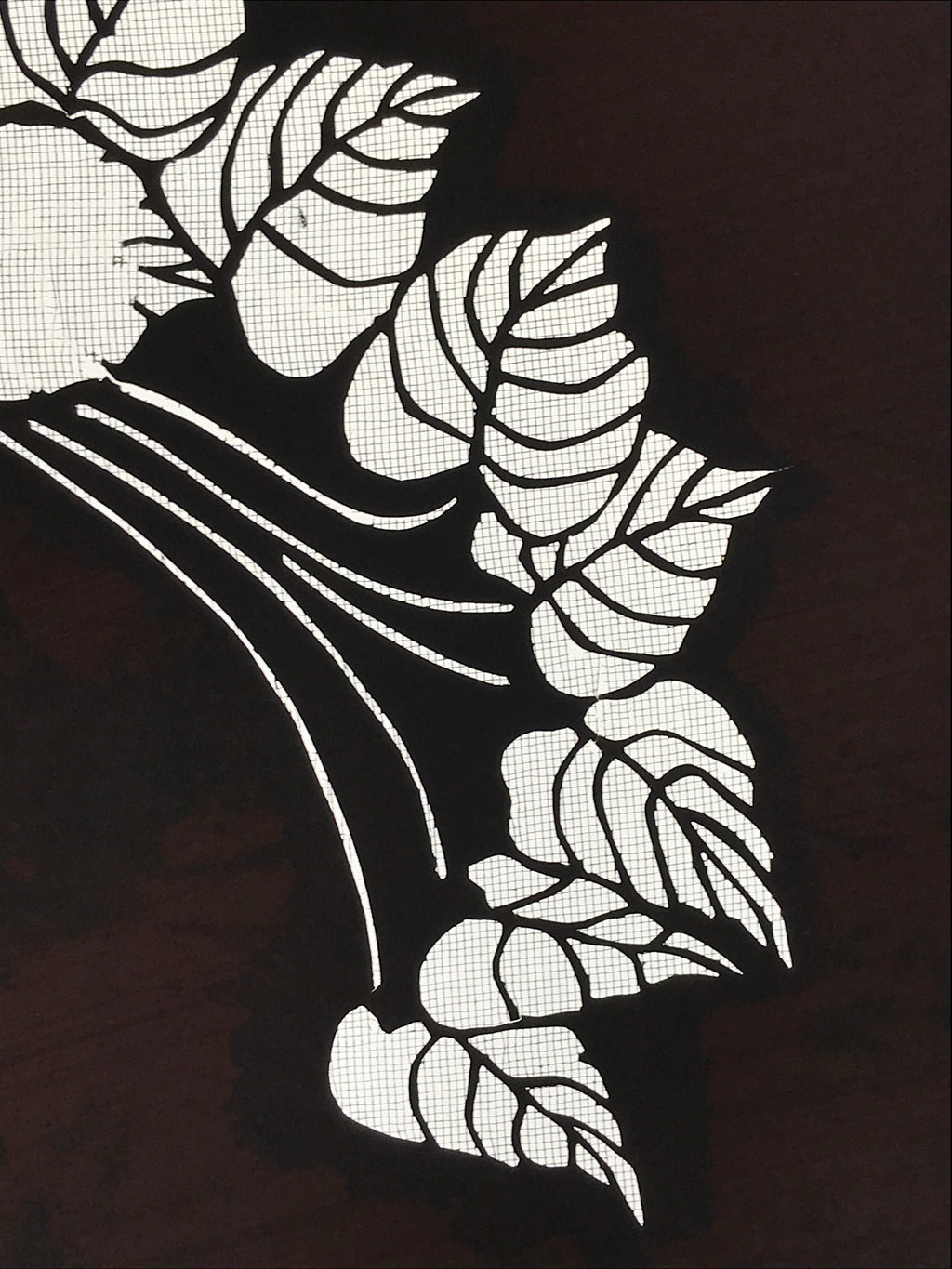 Antique Japanese Katagami Kimono Paper Stencil Katazome Pothos Ivy Tsuta 4Y530