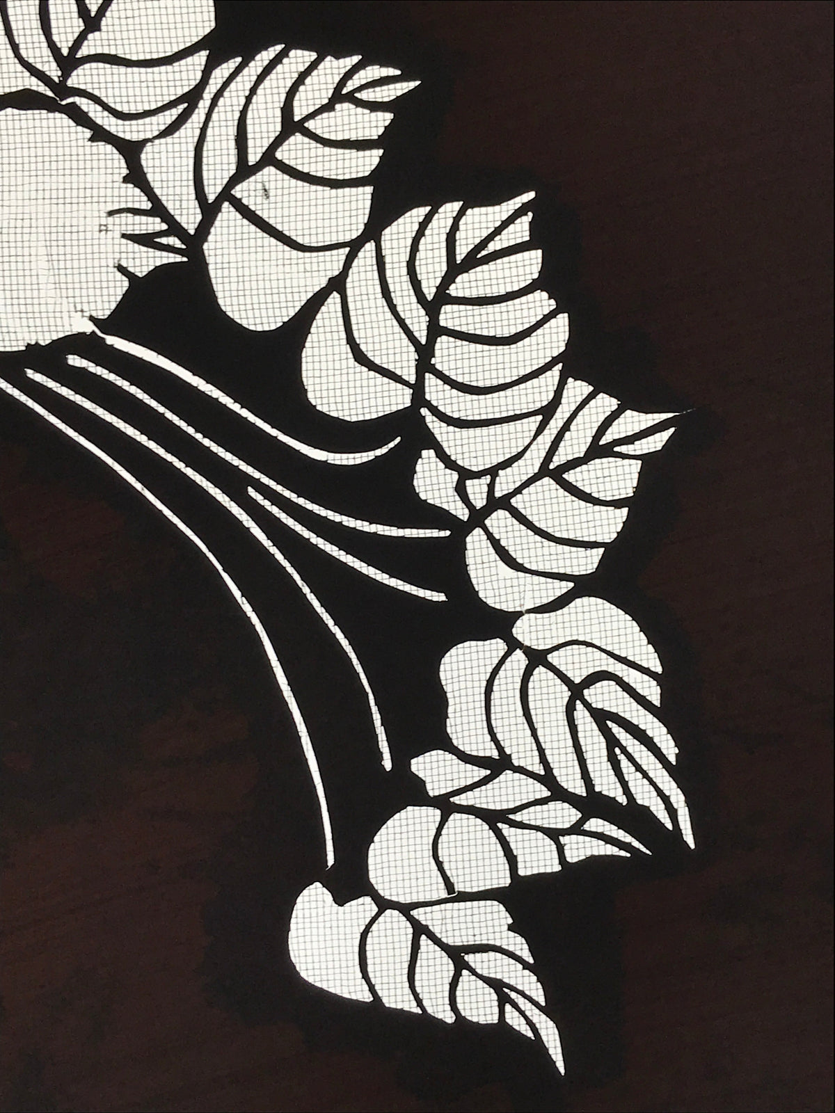 Antique Japanese Katagami Kimono Paper Stencil Katazome Pothos Ivy Tsuta 4Y530