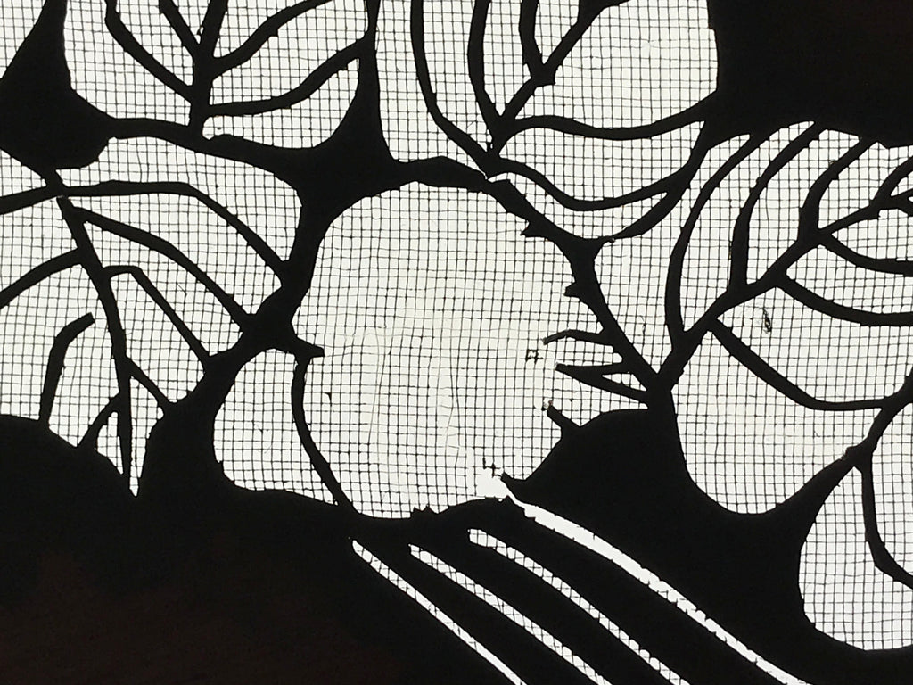 Antique Japanese Katagami Kimono Paper Stencil Katazome Pothos Ivy Tsuta 4Y530