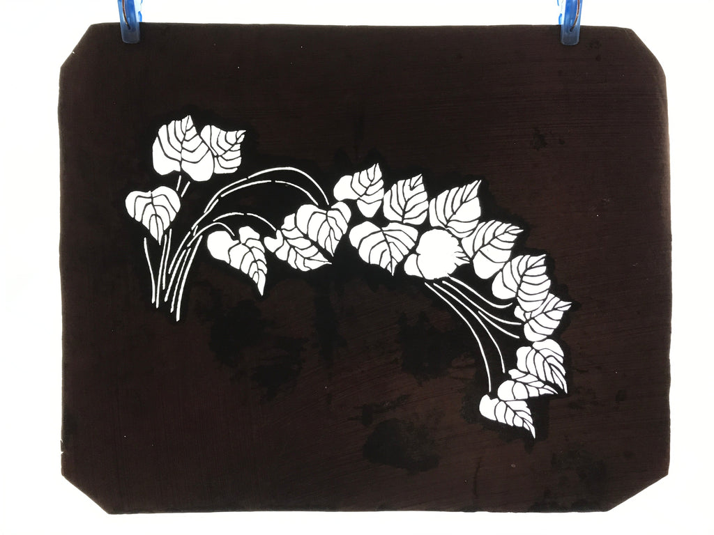 Antique Japanese Katagami Kimono Paper Stencil Katazome Pothos Ivy Tsuta 4Y530