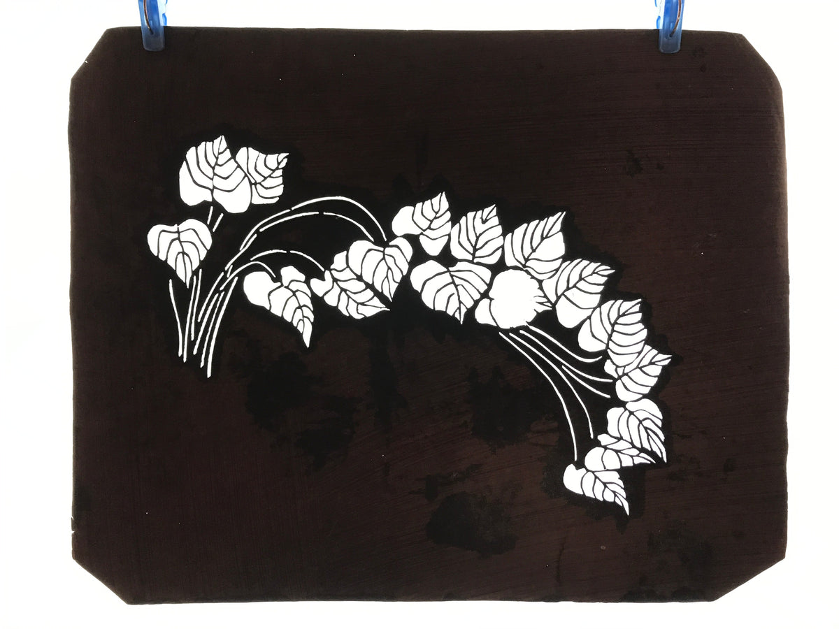 Antique Japanese Katagami Kimono Paper Stencil Katazome Pothos Ivy Tsuta 4Y530