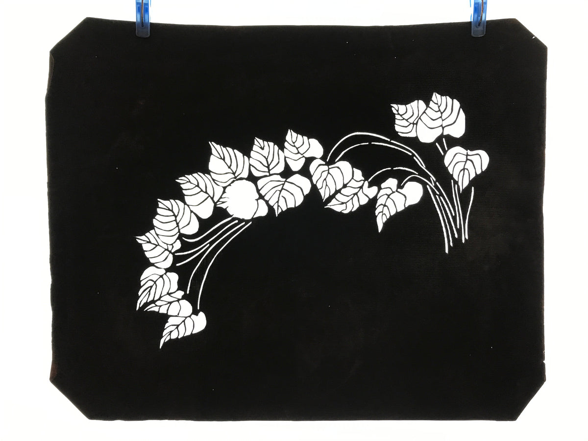 Antique Japanese Katagami Kimono Paper Stencil Katazome Pothos Ivy Tsuta 4Y530
