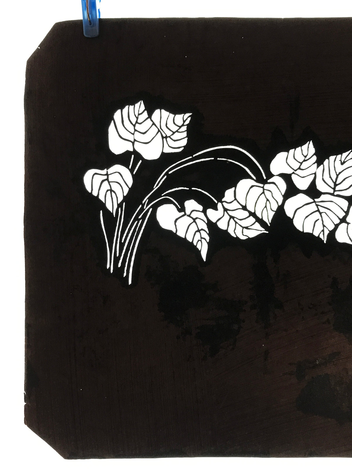 Antique Japanese Katagami Kimono Paper Stencil Katazome Pothos Ivy Tsuta 4Y530