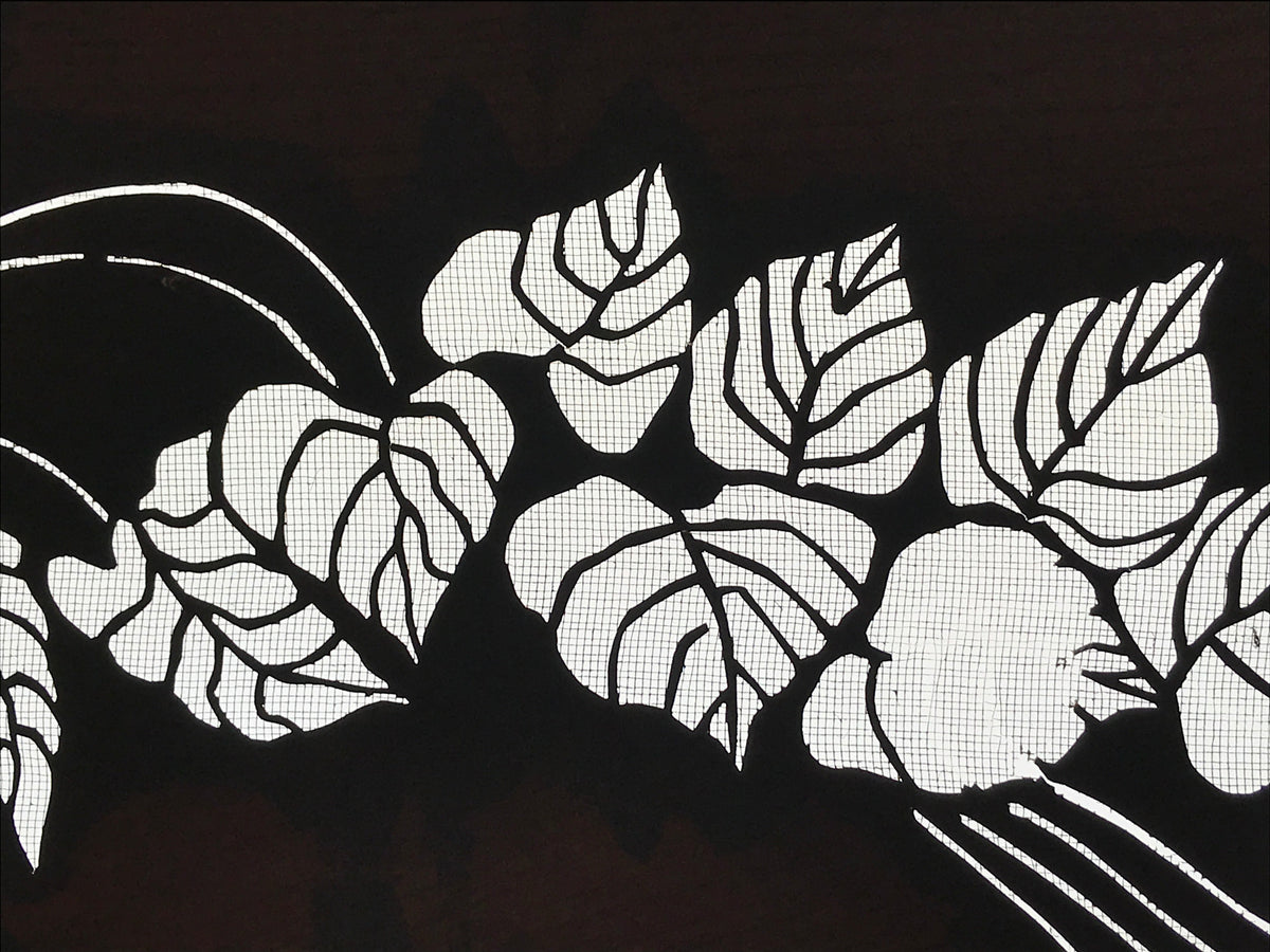 Antique Japanese Katagami Kimono Paper Stencil Katazome Pothos Ivy Tsuta 4Y530
