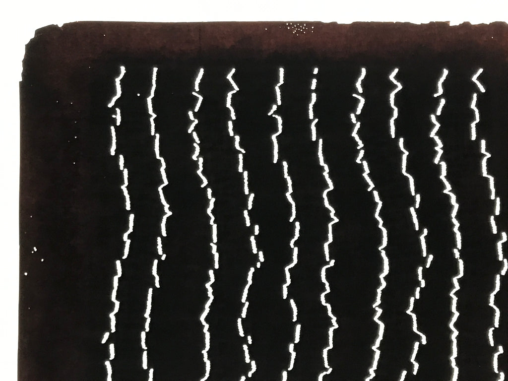Antique Japanese Katagami Kimono Paper Stencil Katazome Rough Line Pattern 4Y676