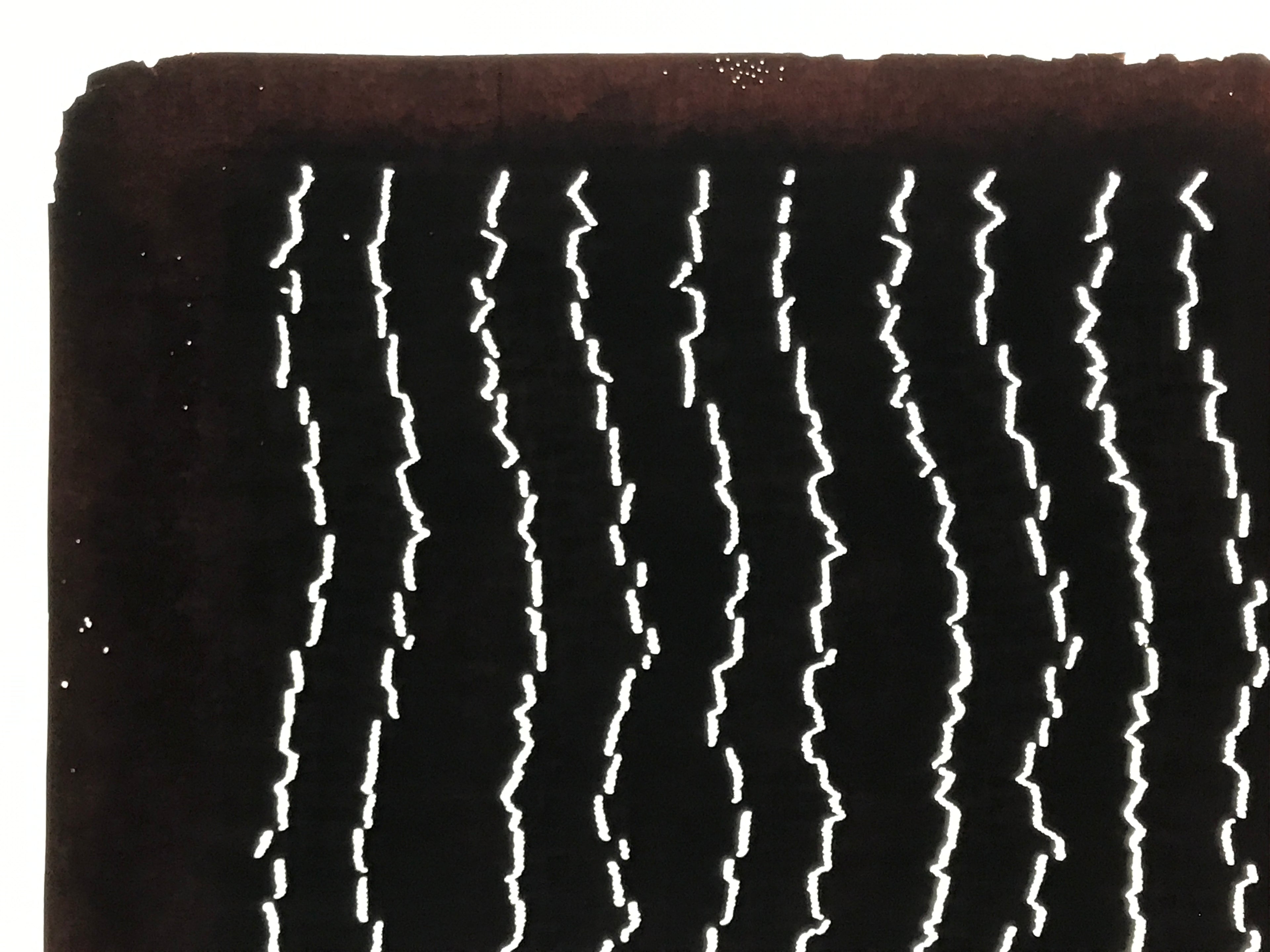 Antique Japanese Katagami Kimono Paper Stencil Katazome Rough Line Pattern 4Y676