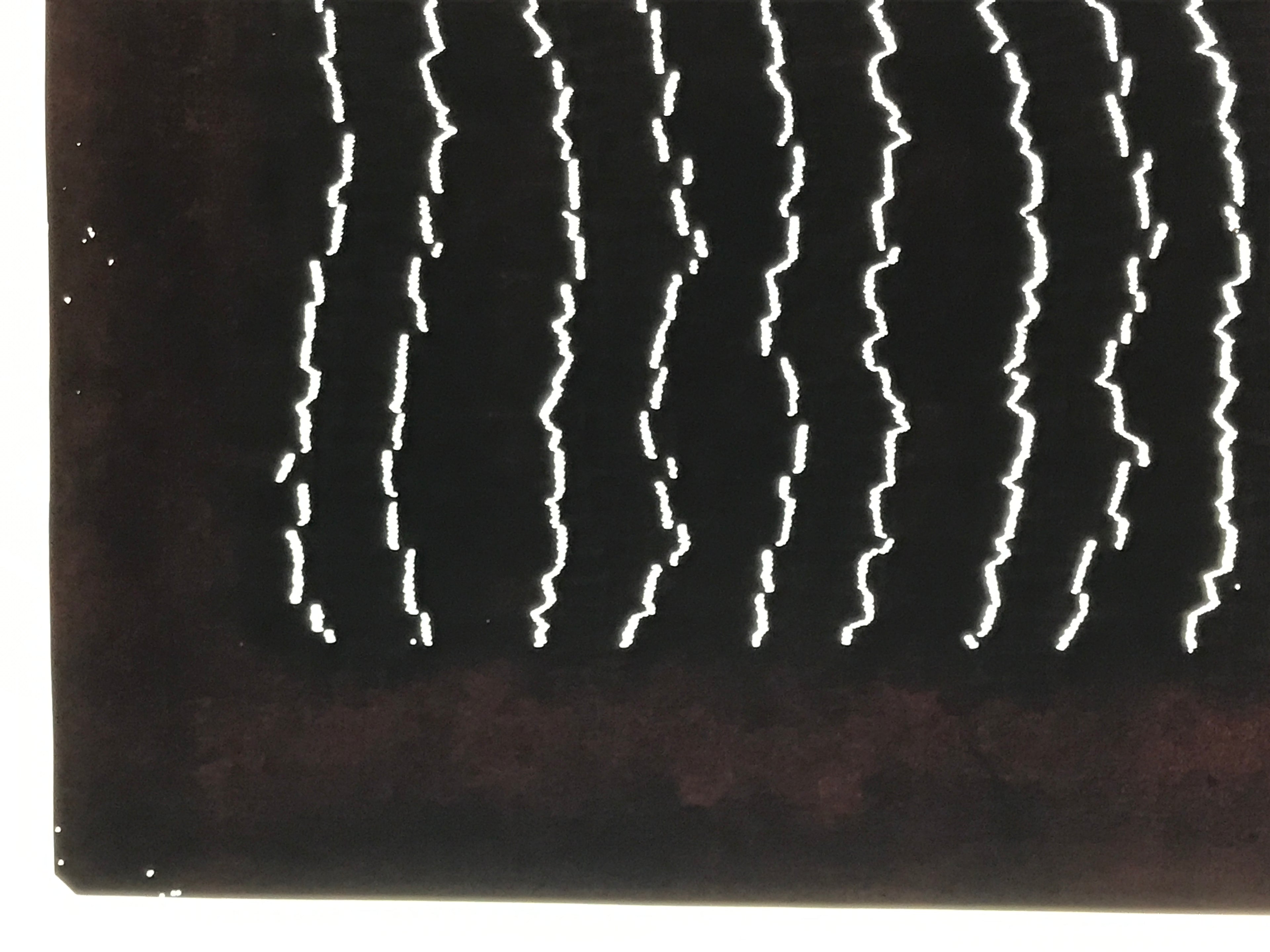 Antique Japanese Katagami Kimono Paper Stencil Katazome Rough Line Pattern 4Y676