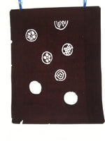 Antique Japanese Katagami Kimono Paper Stencil Katazome Round Food Design 4Y650