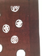 Antique Japanese Katagami Kimono Paper Stencil Katazome Round Food Design 4Y650
