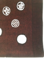 Antique Japanese Katagami Kimono Paper Stencil Katazome Round Food Design 4Y650
