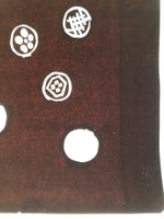 Antique Japanese Katagami Kimono Paper Stencil Katazome Round Food Design 4Y650