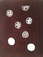 Antique Japanese Katagami Kimono Paper Stencil Katazome Round Food Design 4Y650