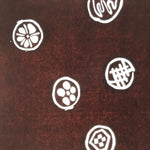 Antique Japanese Katagami Kimono Paper Stencil Katazome Round Food Design 4Y650