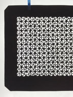 Antique Japanese Katagami Kimono Paper Stencil Katazome Round Geometric 4Y527