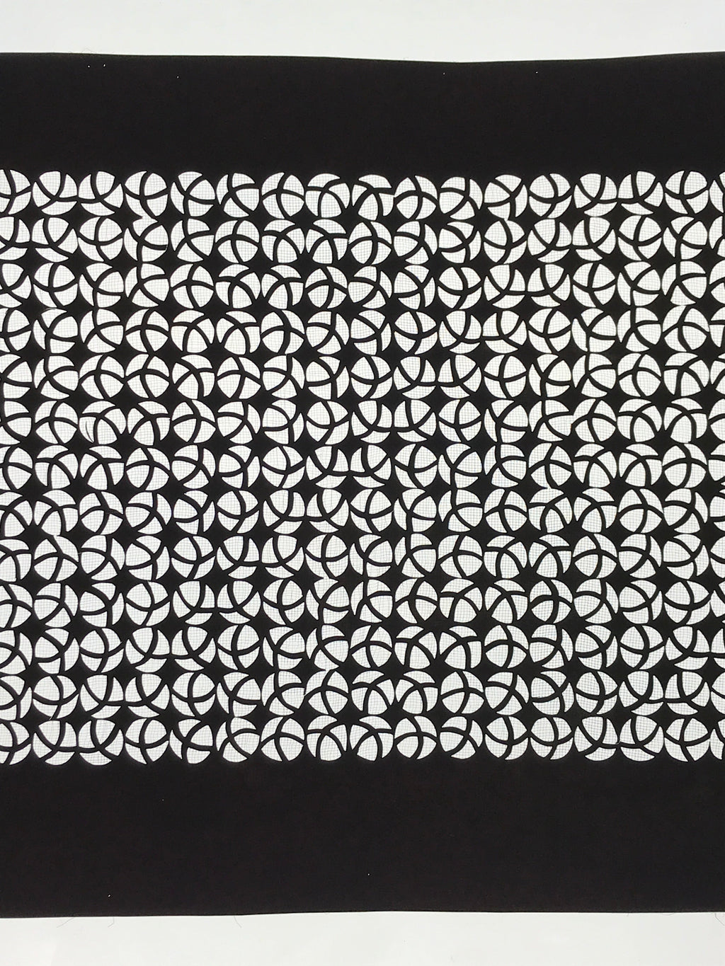 Antique Japanese Katagami Kimono Paper Stencil Katazome Round Geometric 4Y527