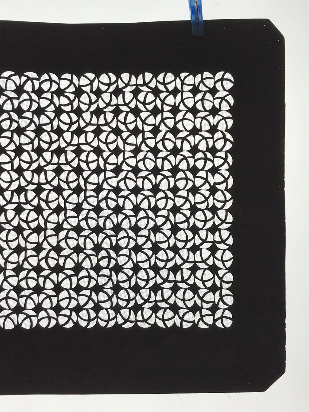 Antique Japanese Katagami Kimono Paper Stencil Katazome Round Geometric 4Y527