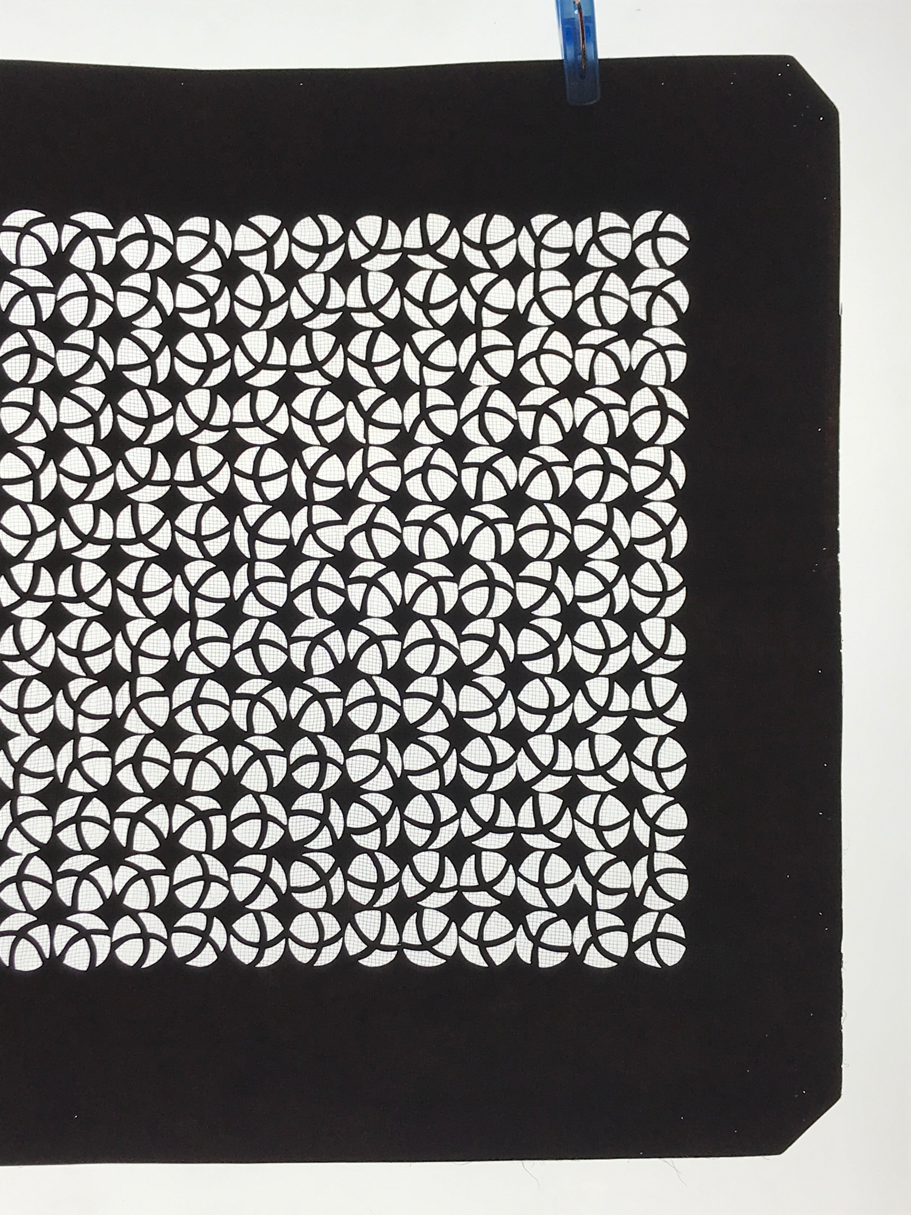 Antique Japanese Katagami Kimono Paper Stencil Katazome Round Geometric 4Y527