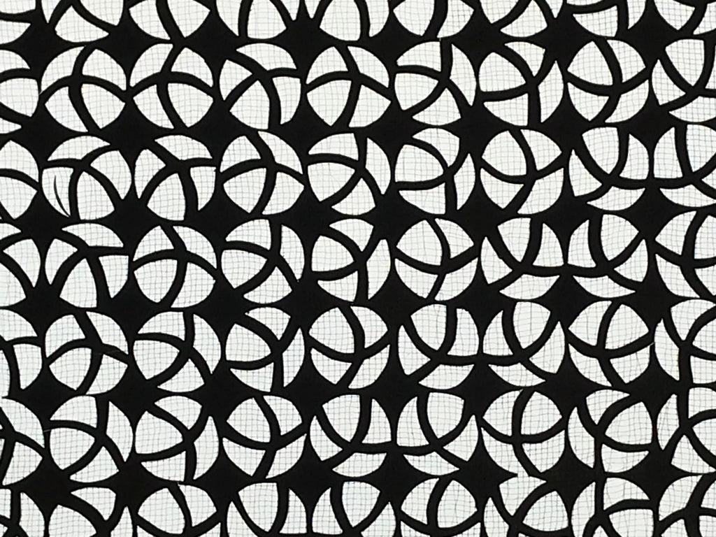 Antique Japanese Katagami Kimono Paper Stencil Katazome Round Geometric 4Y527