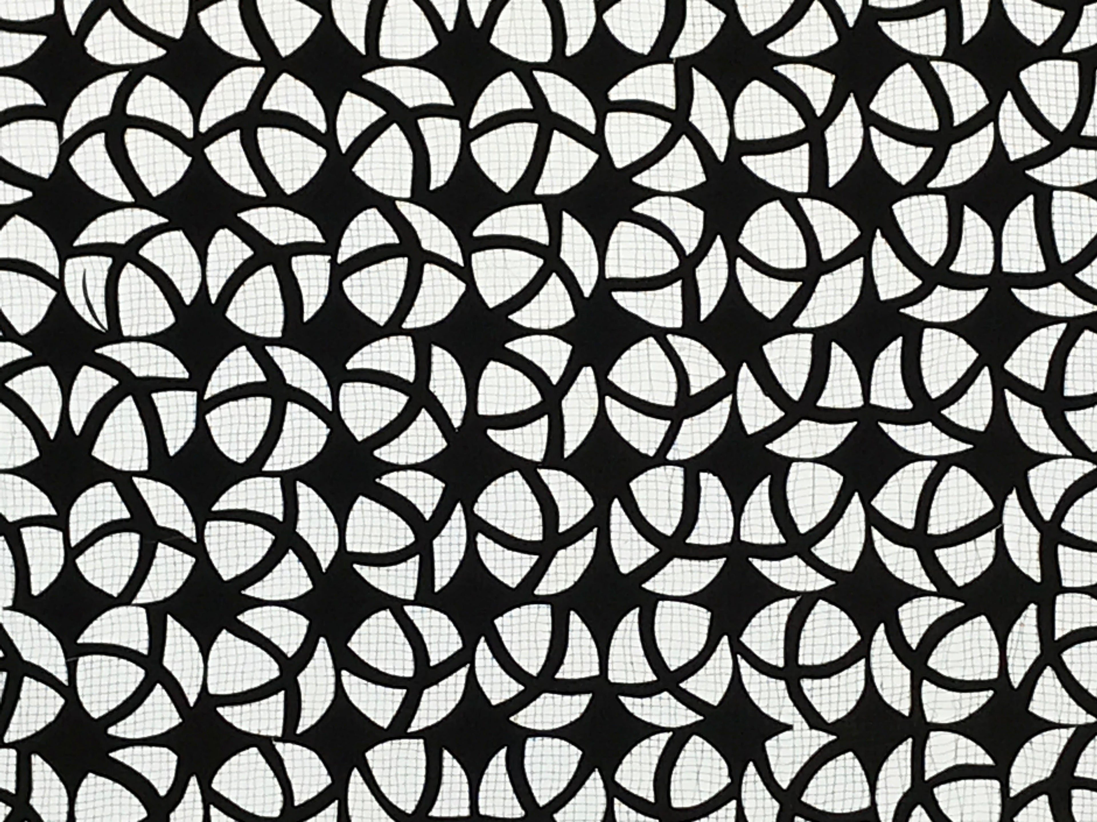 Antique Japanese Katagami Kimono Paper Stencil Katazome Round Geometric 4Y527