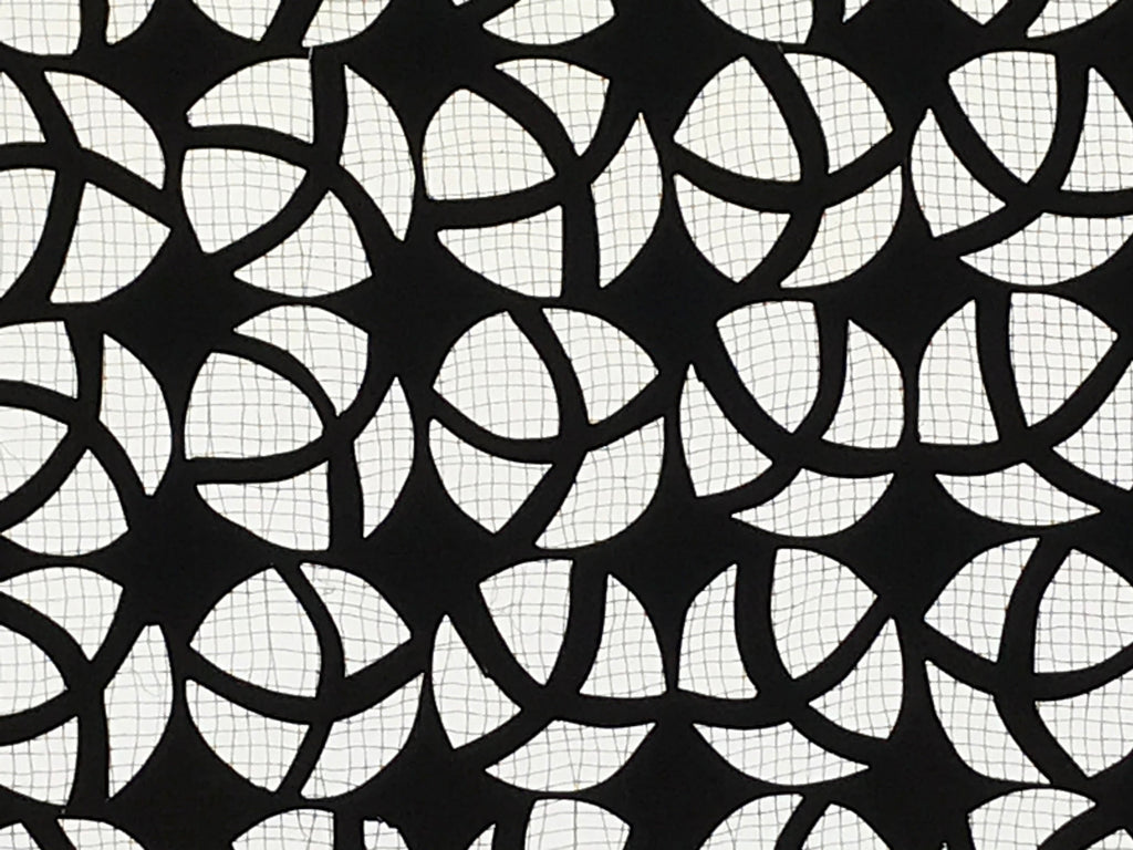 Antique Japanese Katagami Kimono Paper Stencil Katazome Round Geometric 4Y527
