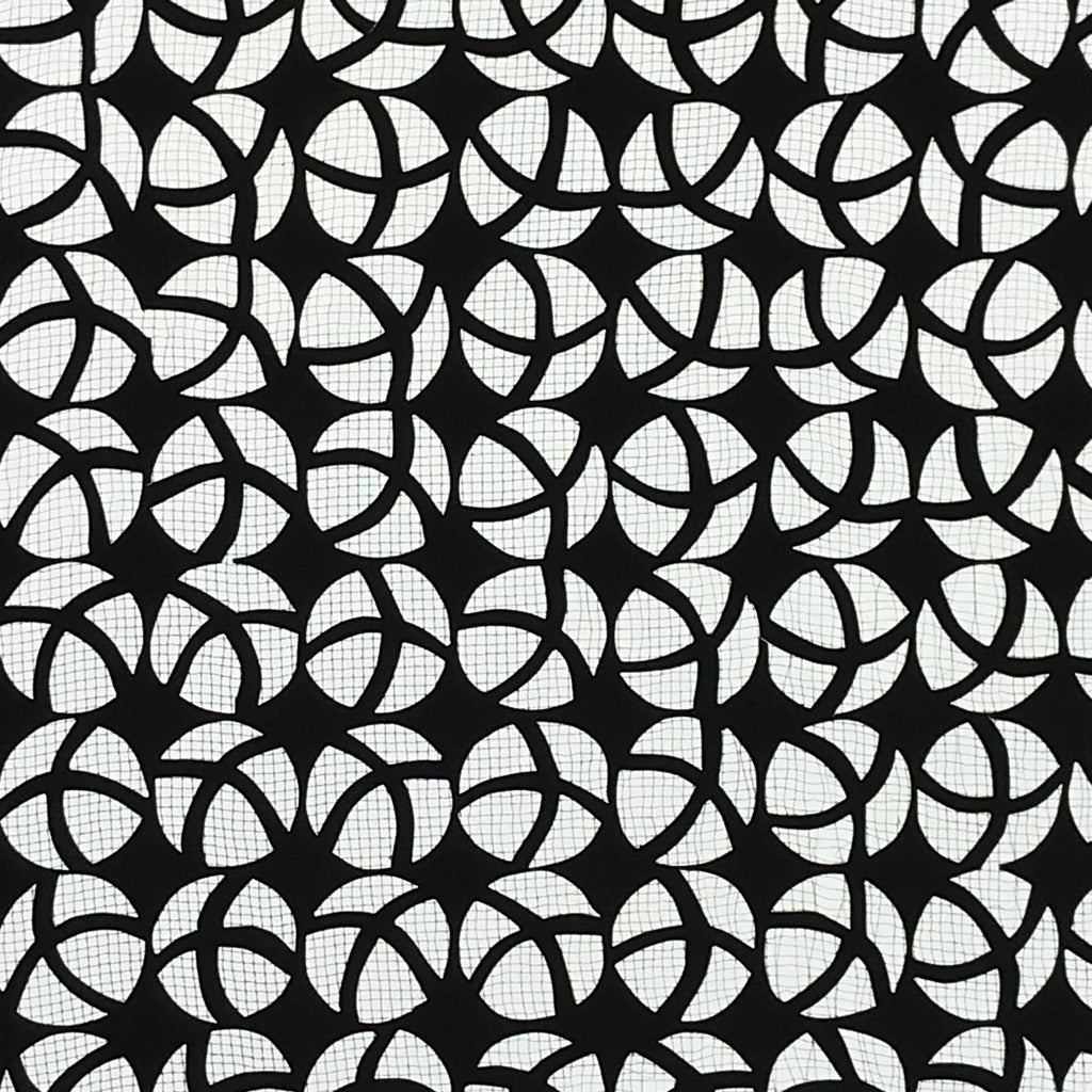 Antique Japanese Katagami Kimono Paper Stencil Katazome Round Geometric 4Y527