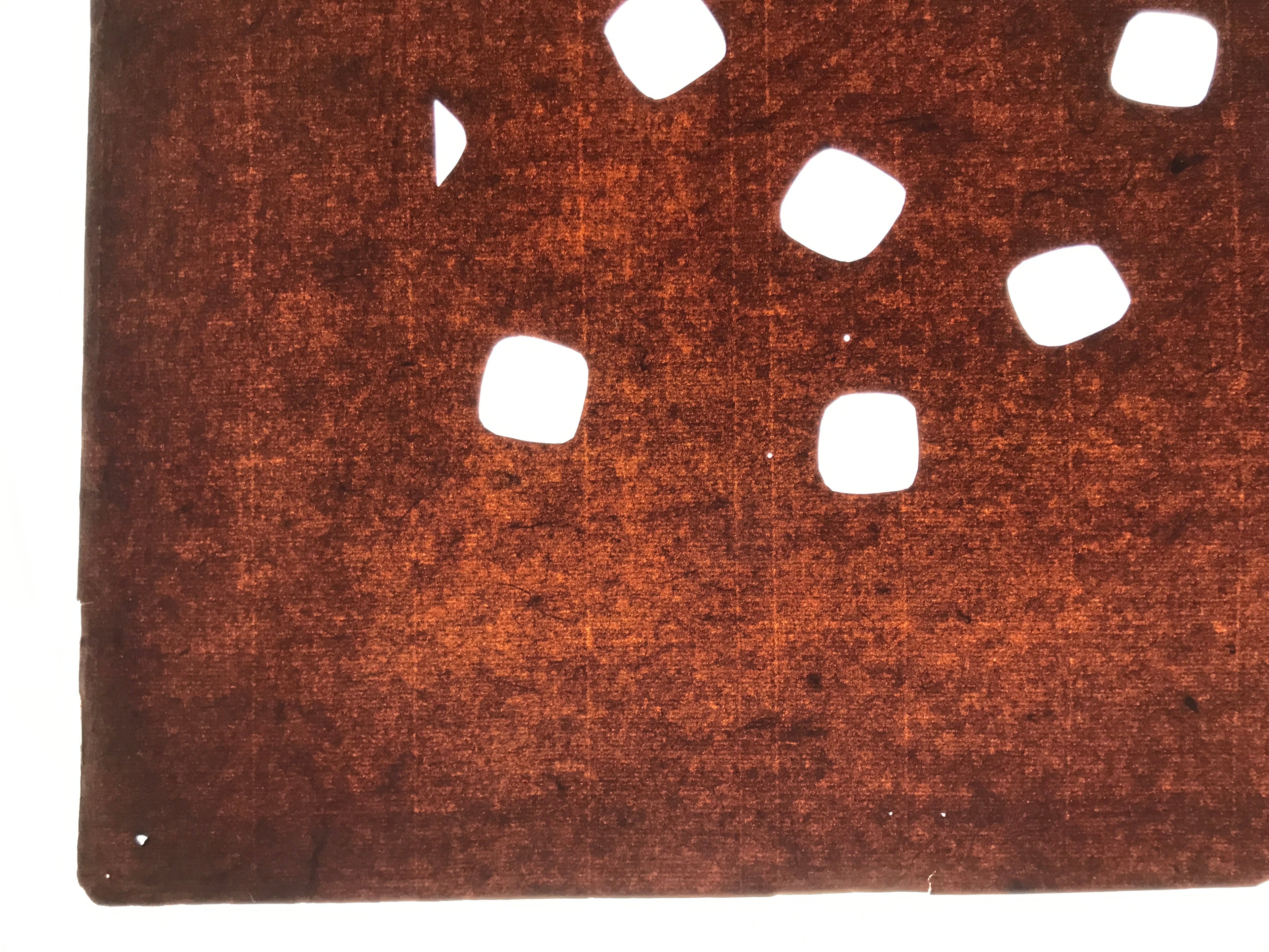 Antique Japanese Katagami Kimono Paper Stencil Katazome Rounded Squares 4Y648